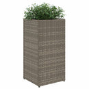 plantekasser 2 stk. 30x30x60 cm polyrattan grå