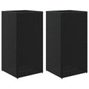 plantekasser 2 stk. 40x40x60 cm polyrattan sort