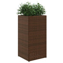 plantekasser 2 stk. 40x40x80 cm polyrattan brun