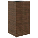 plantekasser 2 stk. 40x40x80 cm polyrattan brun