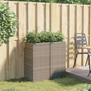plantekasser 2 stk. 40x40x80 cm polyrattan grå
