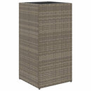 plantekasser 2 stk. 40x40x80 cm polyrattan grå