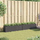 plantekasser 2 stk. med 3 potter 105x30x32 cm polyrattan sort