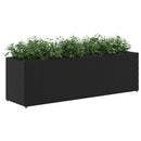 plantekasser 2 stk. med 3 potter 105x30x32 cm polyrattan sort