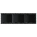 plantekasser 2 stk. med 3 potter 105x30x32 cm polyrattan sort
