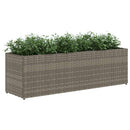 plantekasser 2 stk. med 3 potter 105x30x32 cm polyrattan grå