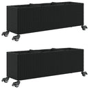 plantekasser 2 stk. med hjul 107x32x38 cm polyrattan sort
