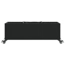 plantekasser 2 stk. med hjul 107x32x38 cm polyrattan sort