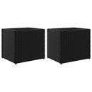 plantekasser 2 stk. 36x30x32 cm polyrattan sort
