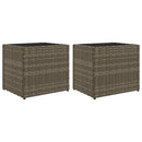 plantekasser 2 stk. 36x30x32 cm polyrattan grå