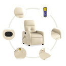 massagestol stof cremefarvet