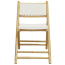 bistrostole 3 stk. foldbare med cremehvide hynder bambus
