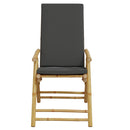 positionsstole 2 stk. med hynder foldbar bambus