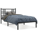 sengeramme med sengegavl 90x190 cm metal sort