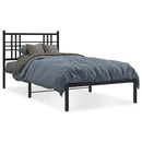 sengeramme med sengegavl 100x190 cm metal sort