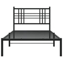 sengeramme med sengegavl 100x190 cm metal sort