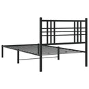 sengeramme med sengegavl 100x190 cm metal sort
