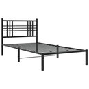 sengeramme med sengegavl 100x200 cm metal sort