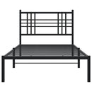sengeramme med sengegavl 100x200 cm metal sort