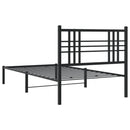 sengeramme med sengegavl 100x200 cm metal sort