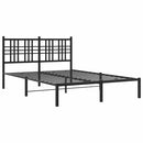 sengeramme med sengegavl 120x200 cm metal sort