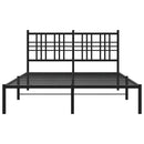 sengeramme med sengegavl 120x200 cm metal sort