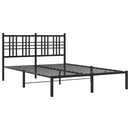 sengeramme med sengegavl 135x190 cm metal sort