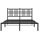 sengeramme med sengegavl 135x190 cm metal sort