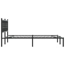sengeramme med sengegavl 135x190 cm metal sort