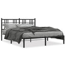 sengeramme med sengegavl 150x200 cm metal sort