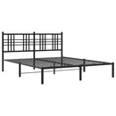 sengeramme med sengegavl 150x200 cm metal sort