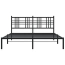sengeramme med sengegavl 150x200 cm metal sort