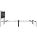 sengeramme med sengegavl 150x200 cm metal sort