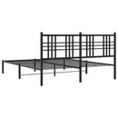 sengeramme med sengegavl 150x200 cm metal sort