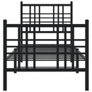 sengeramme med sengegavl og fodgærde 80x200 cm metal sort