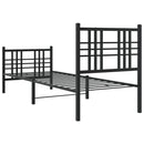 sengeramme med sengegavl og fodgærde 80x200 cm metal sort