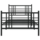 sengeramme med sengegavl og fodgærde 100x190 cm metal sort
