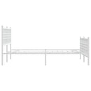 sengeramme med sengegavl og fodgærde 140x190 cm metal hvid