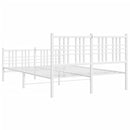 sengeramme med sengegavl og fodgærde 140x190 cm metal hvid
