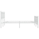 sengeramme med sengegavl og fodgærde 140x200 cm metal hvid
