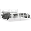 sengeramme med sengegavl og fodgærde 183x213 cm metal hvid