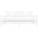 sengeramme med sengegavl og fodgærde 183x213 cm metal hvid