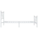 sengeramme med sengegavl og fodgærde 90x190 cm metal hvid