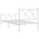 sengeramme med sengegavl og fodgærde 90x190 cm metal hvid