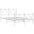 sengeramme med sengegavl og fodgærde 120x200 cm metal hvid