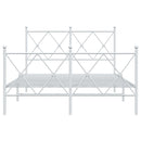 sengeramme med sengegavl og fodgærde 120x200 cm metal hvid