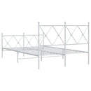 sengeramme med sengegavl og fodgærde 120x200 cm metal hvid