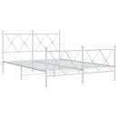 sengeramme med sengegavl og fodgærde 140x190 cm metal hvid
