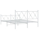 sengeramme med sengegavl og fodgærde 140x190 cm metal hvid