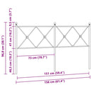 udskiftningsgavl 150 cm metal hvid
